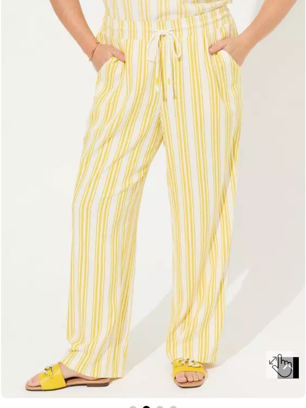 torrid Yellow and White Striped Drawstring Maxi Skirt
